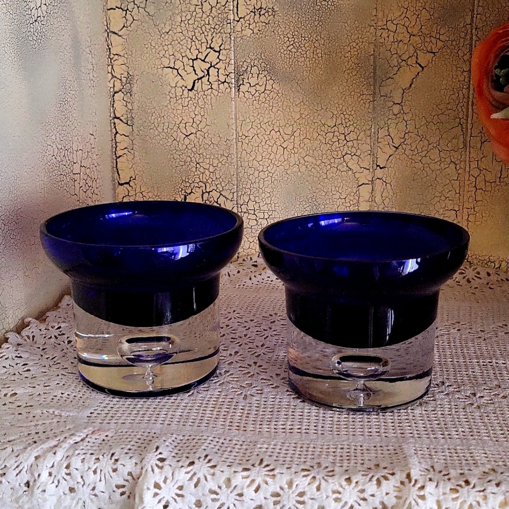 Partylite Cobalt candle holders